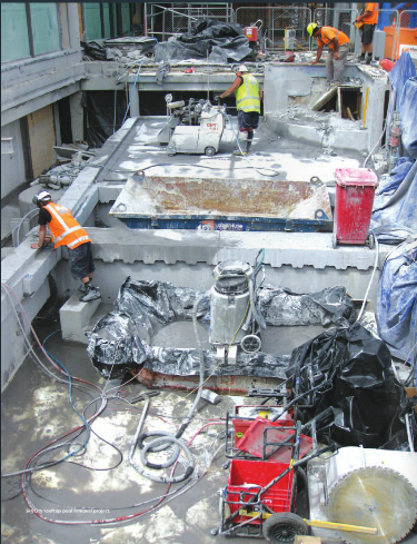 Demolición de la piscina del emblemático Skycity en Auckland, Australia