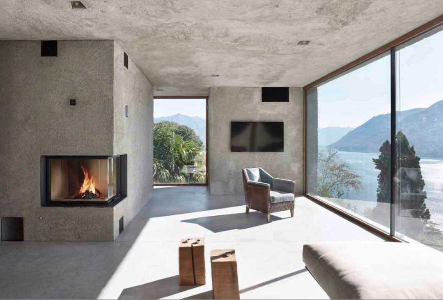 Una bella y elegante casa de concreto